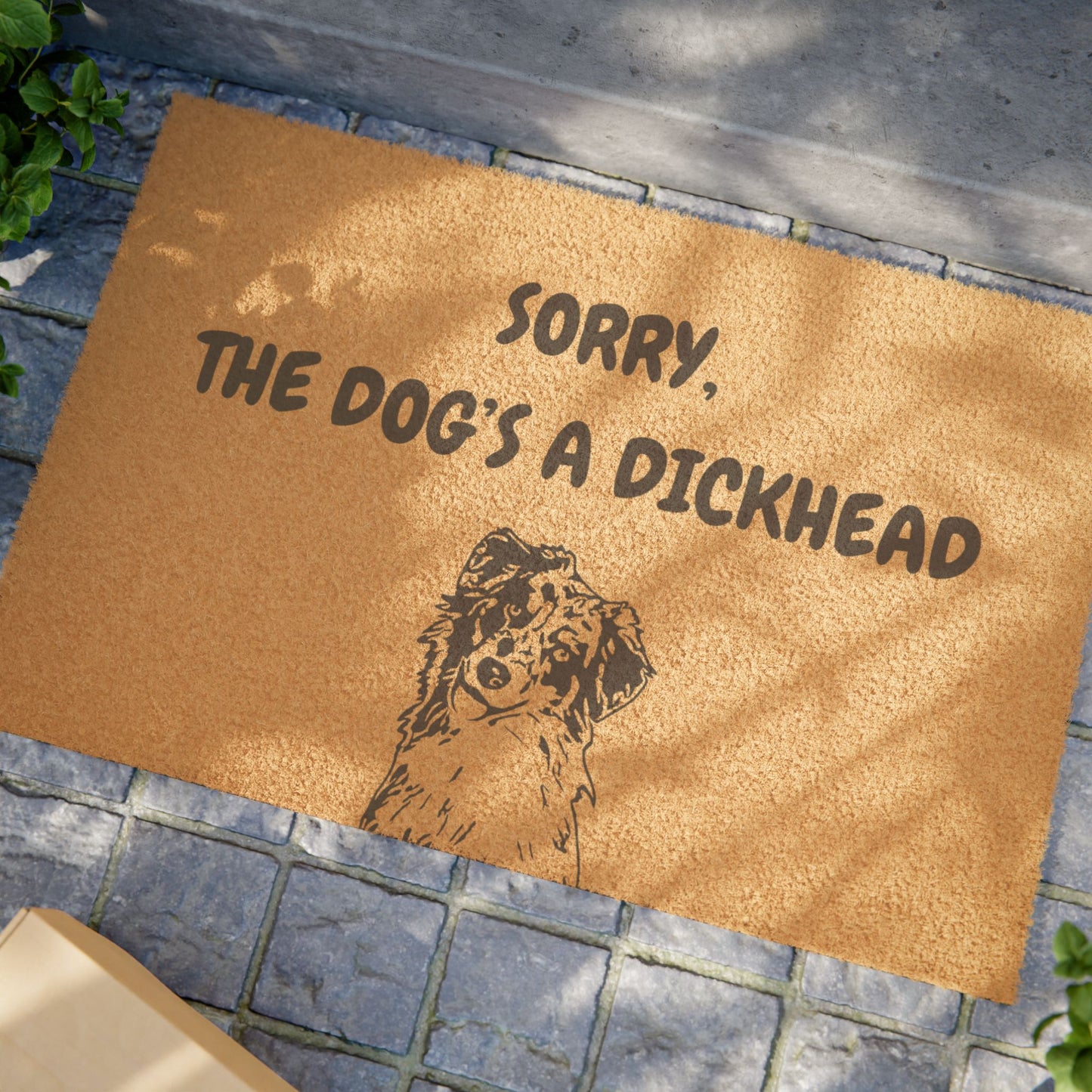 Funny Pet Doormat – “Sorry, the Dog's a Dickhead” Welcome Mat | Pet Lover Gift, Dog Owner Home Decor, Funny Housewarming Gift, Outdoor Entry Mat
