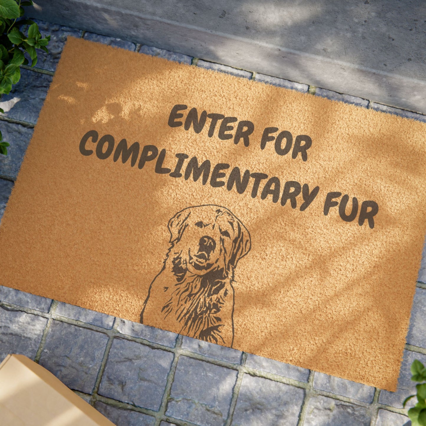 Funny Pet Doormat – “Enter For Complimentary Fur” Welcome Mat | Pet Lover Gift, Dog Owner Home Decor, Funny Housewarming Gift, Outdoor Entry Mat