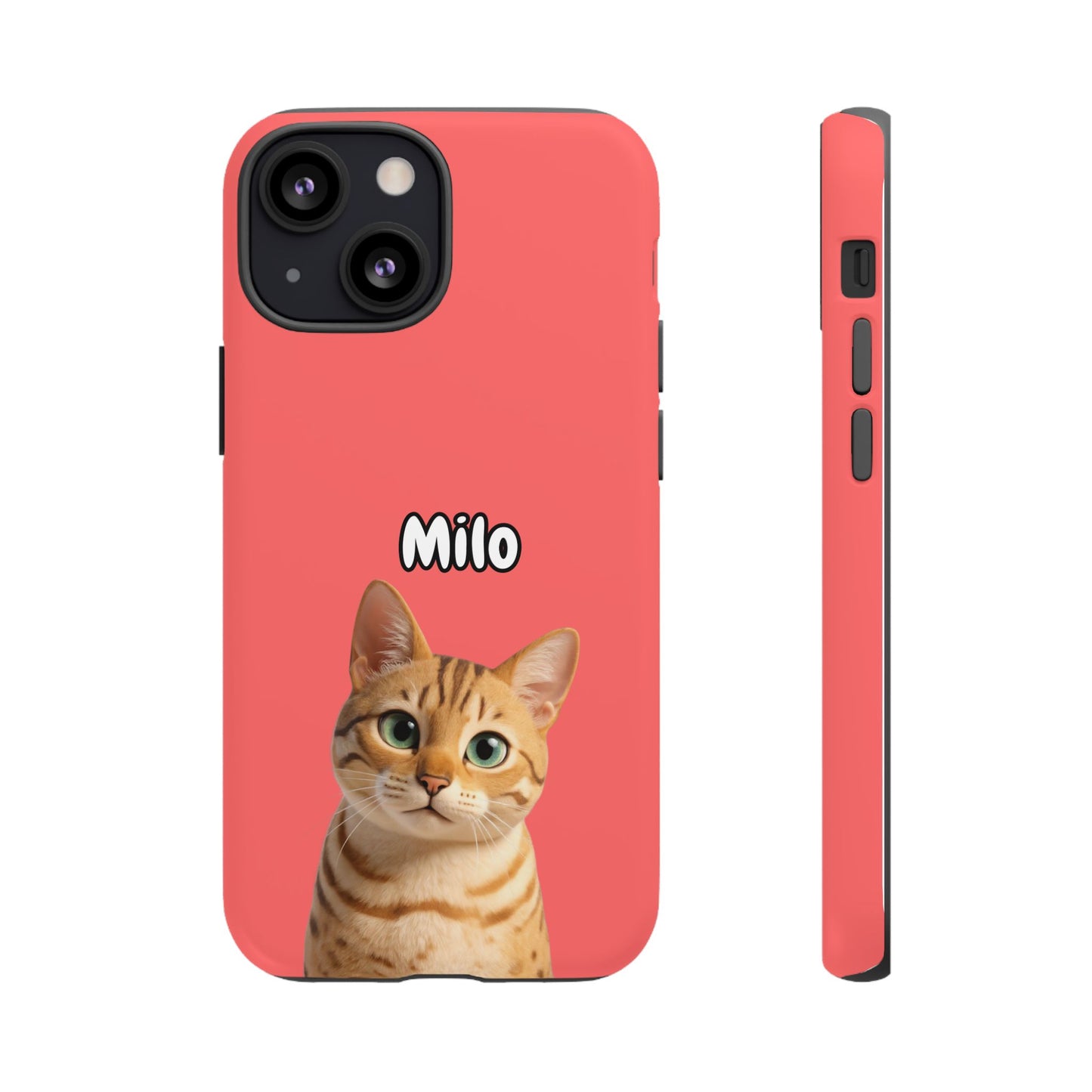 Custom Pet Portrait Tough iPhone Case - Pink