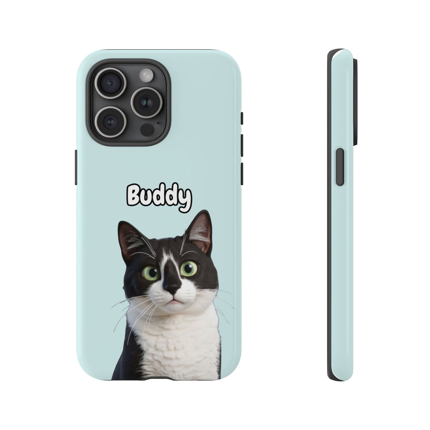 Custom Pet Portrait Tough iPhone Case - Teal