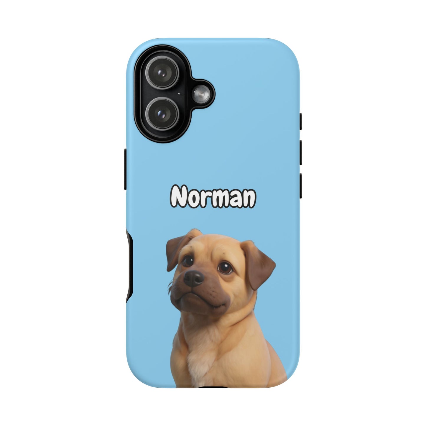 Custom Pet Portrait Tough iPhone Case - Blue