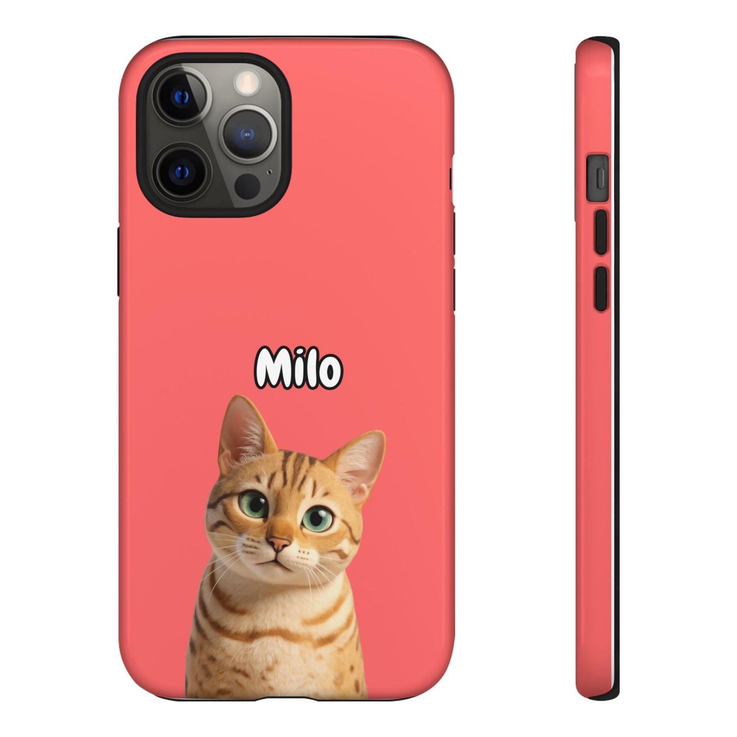 Custom Pet Portrait Tough iPhone Case - Pink
