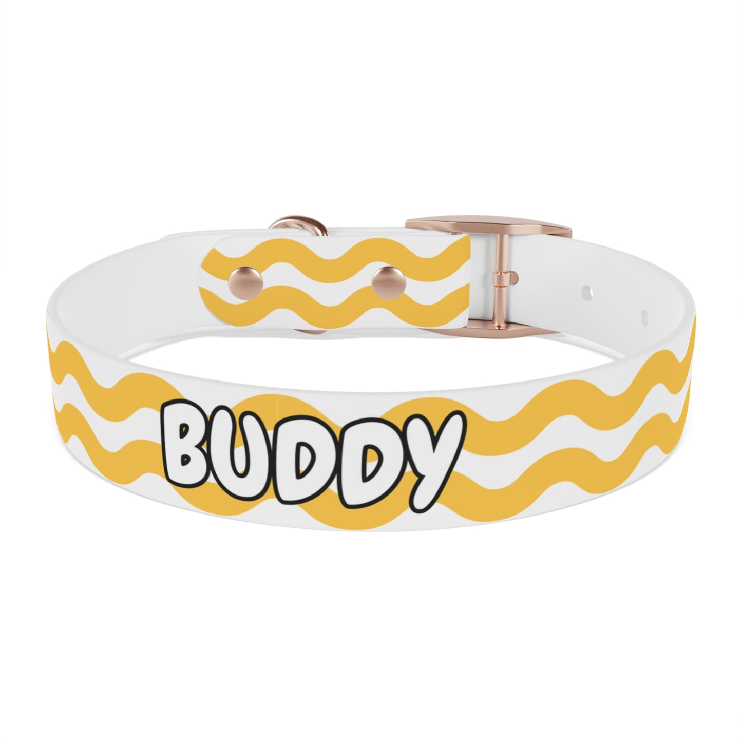 Custom Name Adjustable Pet Collar - Yellow