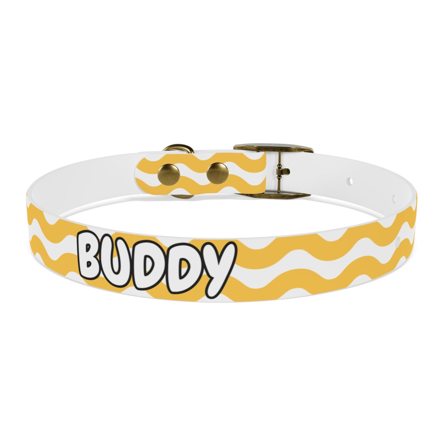 Custom Name Adjustable Pet Collar - Yellow