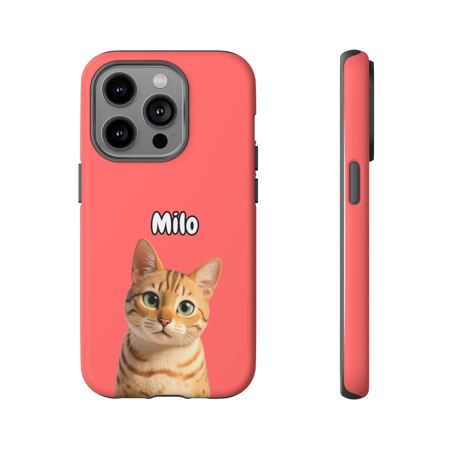 Custom Pet Portrait Tough iPhone Case - Pink