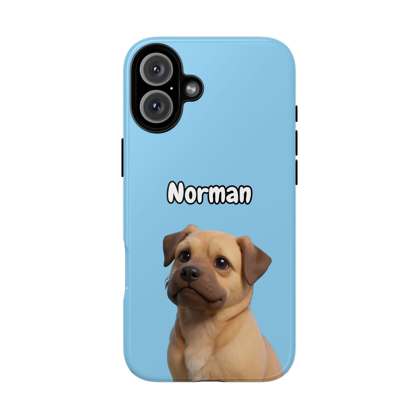 Custom Pet Portrait Tough iPhone Case - Blue