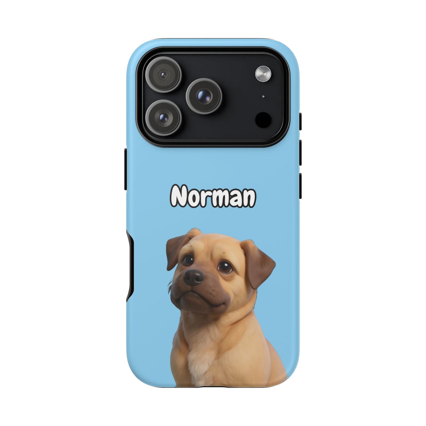Custom Pet Portrait Tough iPhone Case - Blue