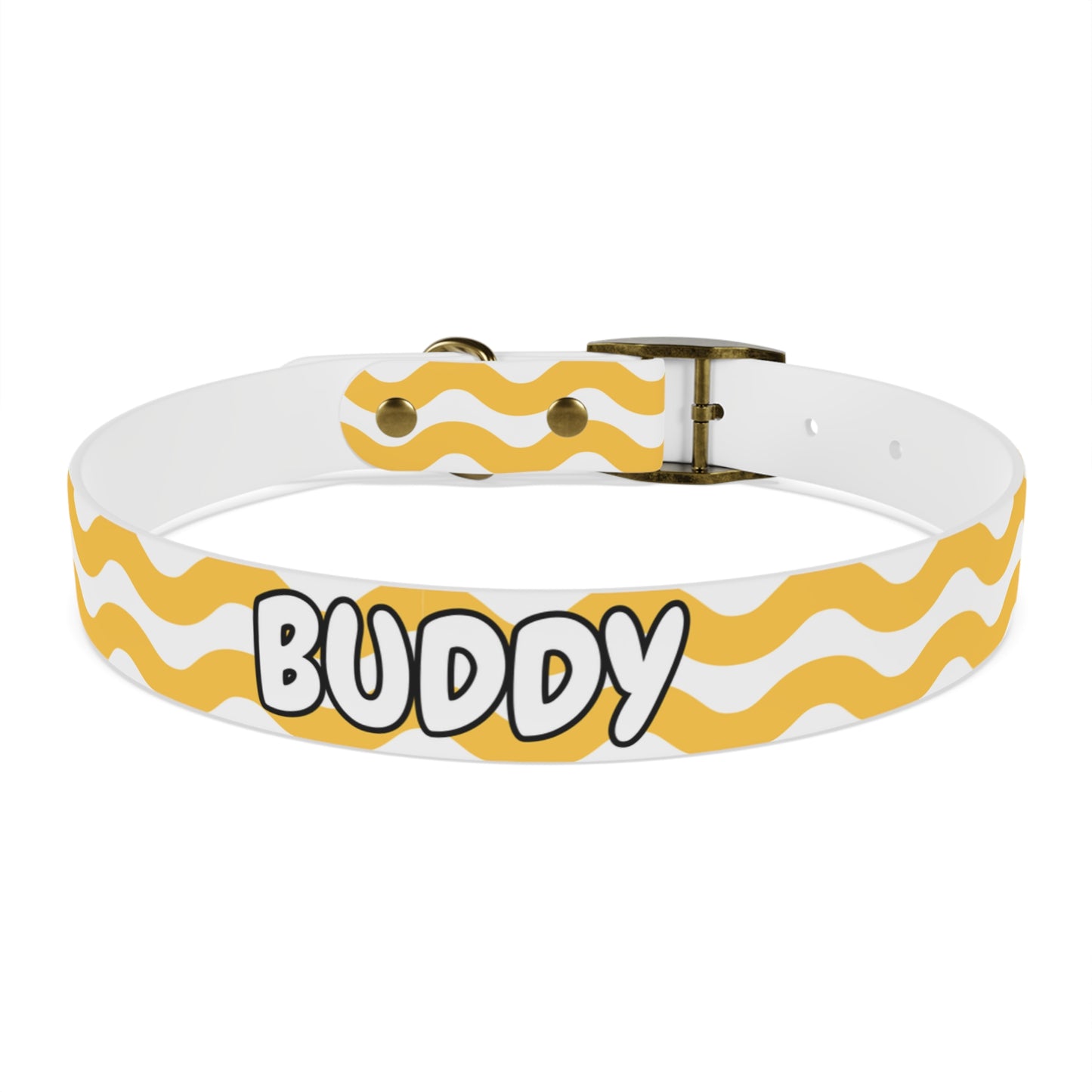 Custom Name Adjustable Pet Collar - Yellow