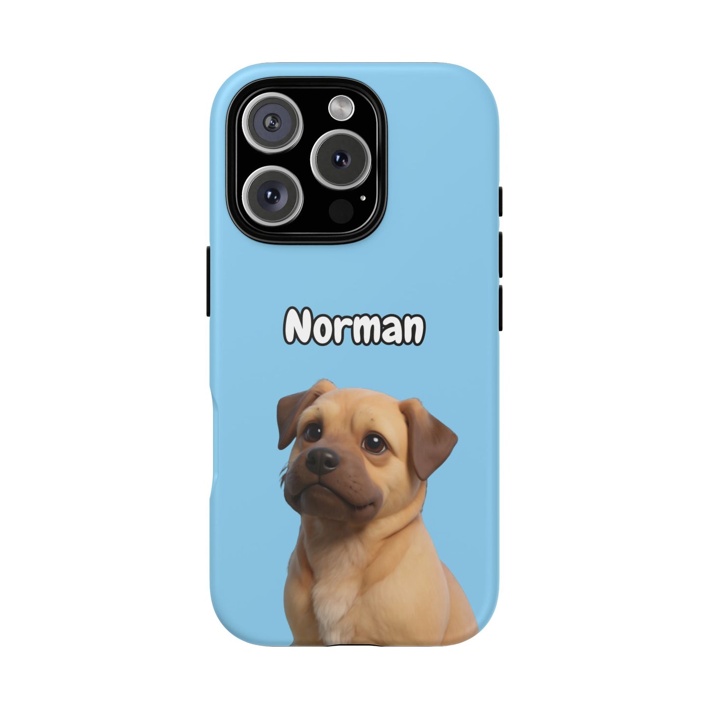 Custom Pet Portrait Tough iPhone Case - Blue