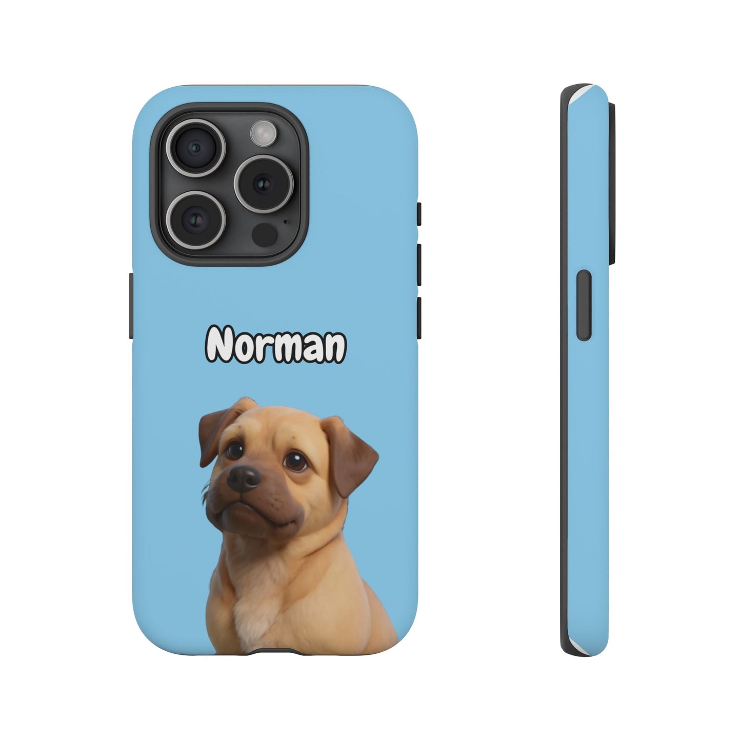 Custom Pet Portrait Tough iPhone Case - Blue