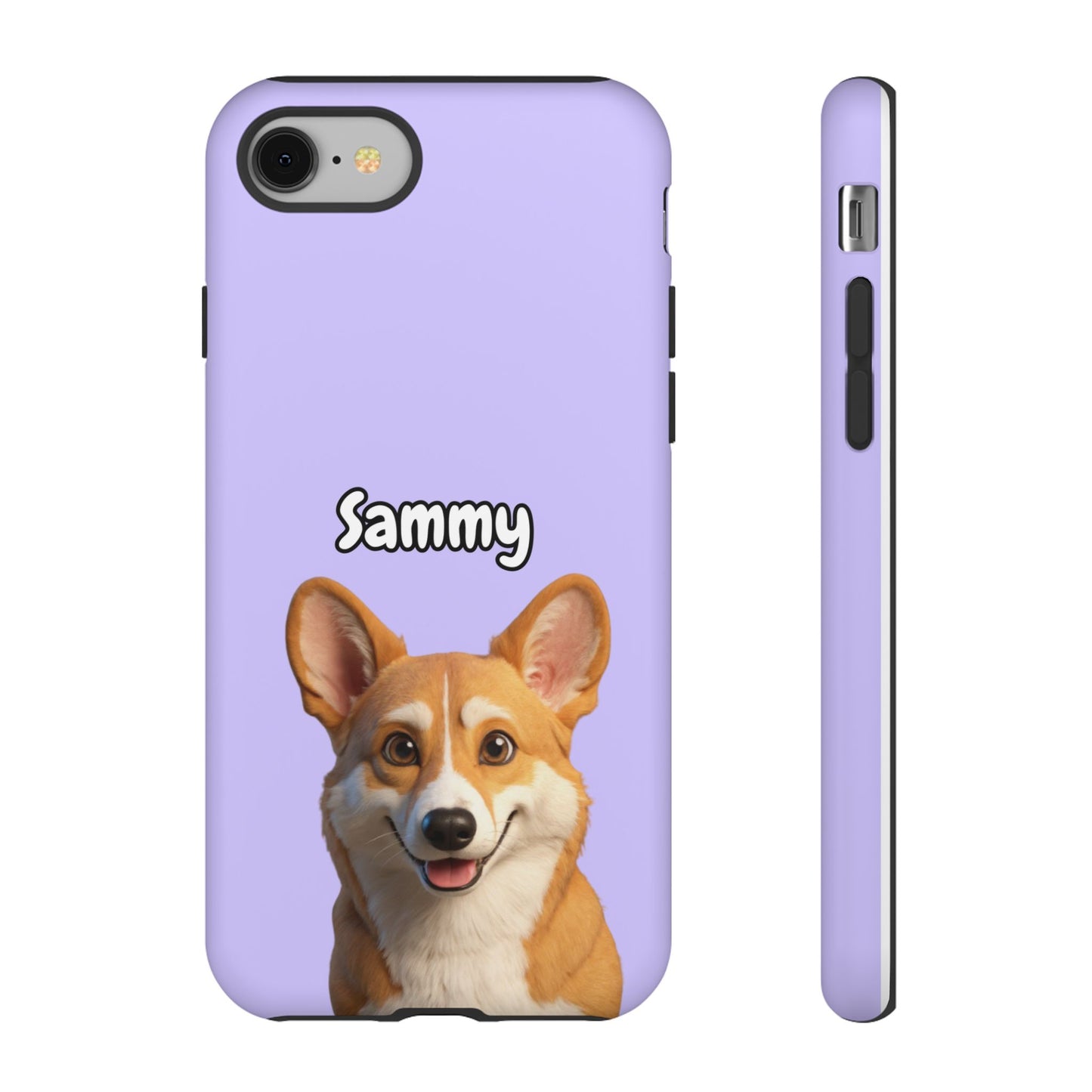 Custom Pet Portrait Tough iPhone Case - Purple