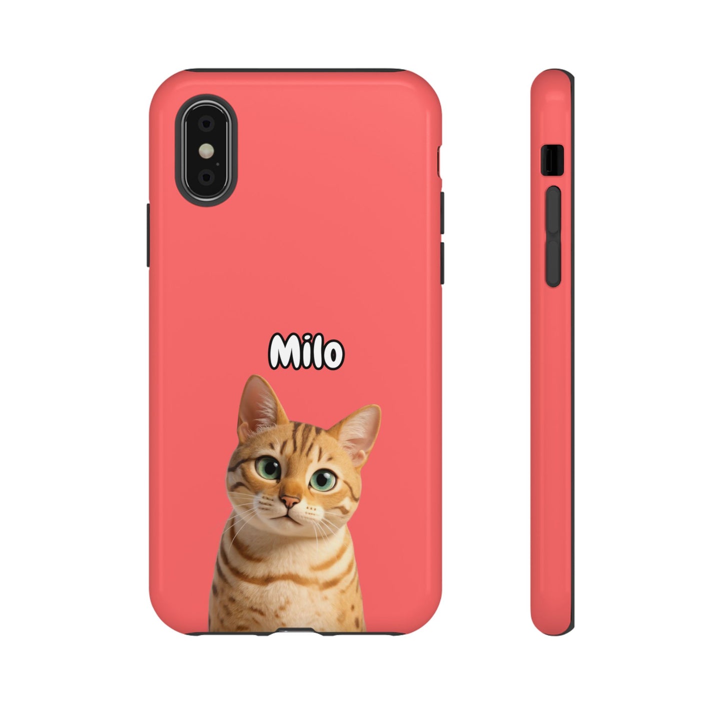 Custom Pet Portrait Tough iPhone Case - Pink