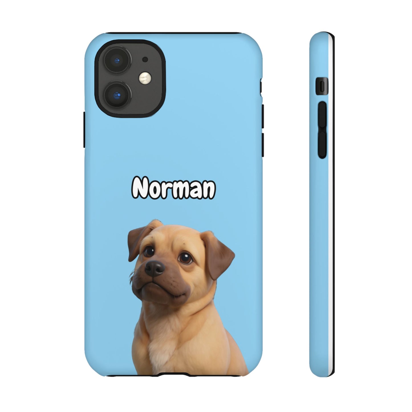 Custom Pet Portrait Tough iPhone Case - Blue