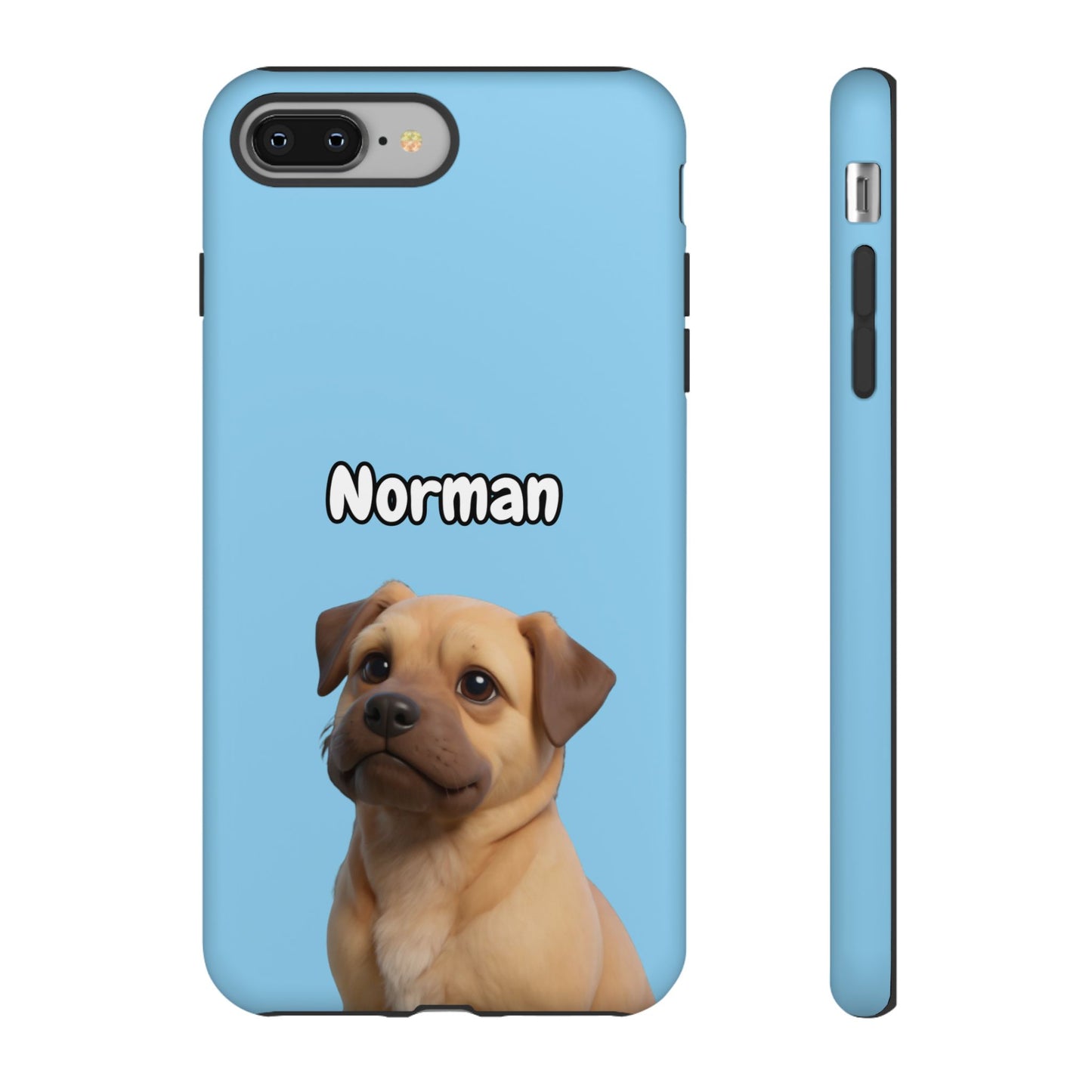 Custom Pet Portrait Tough iPhone Case - Blue