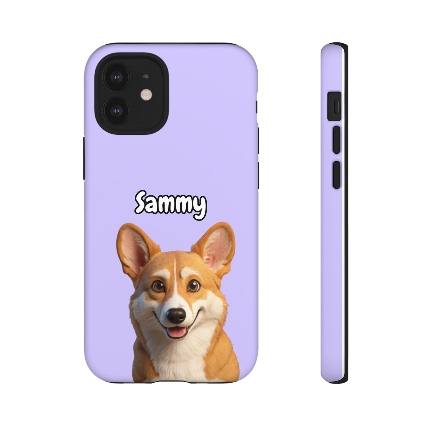Custom Pet Portrait Tough iPhone Case - Purple