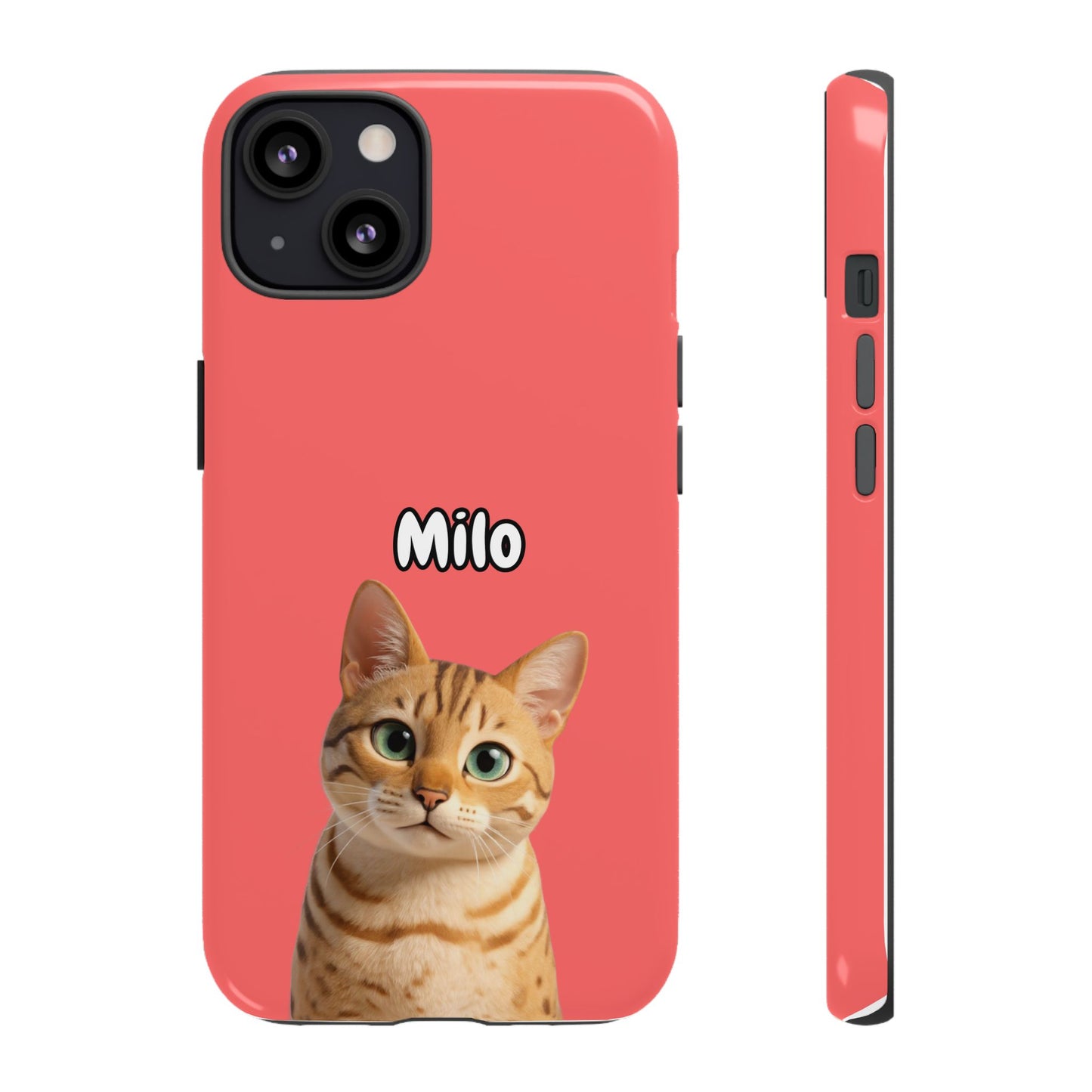 Custom Pet Portrait Tough iPhone Case - Pink