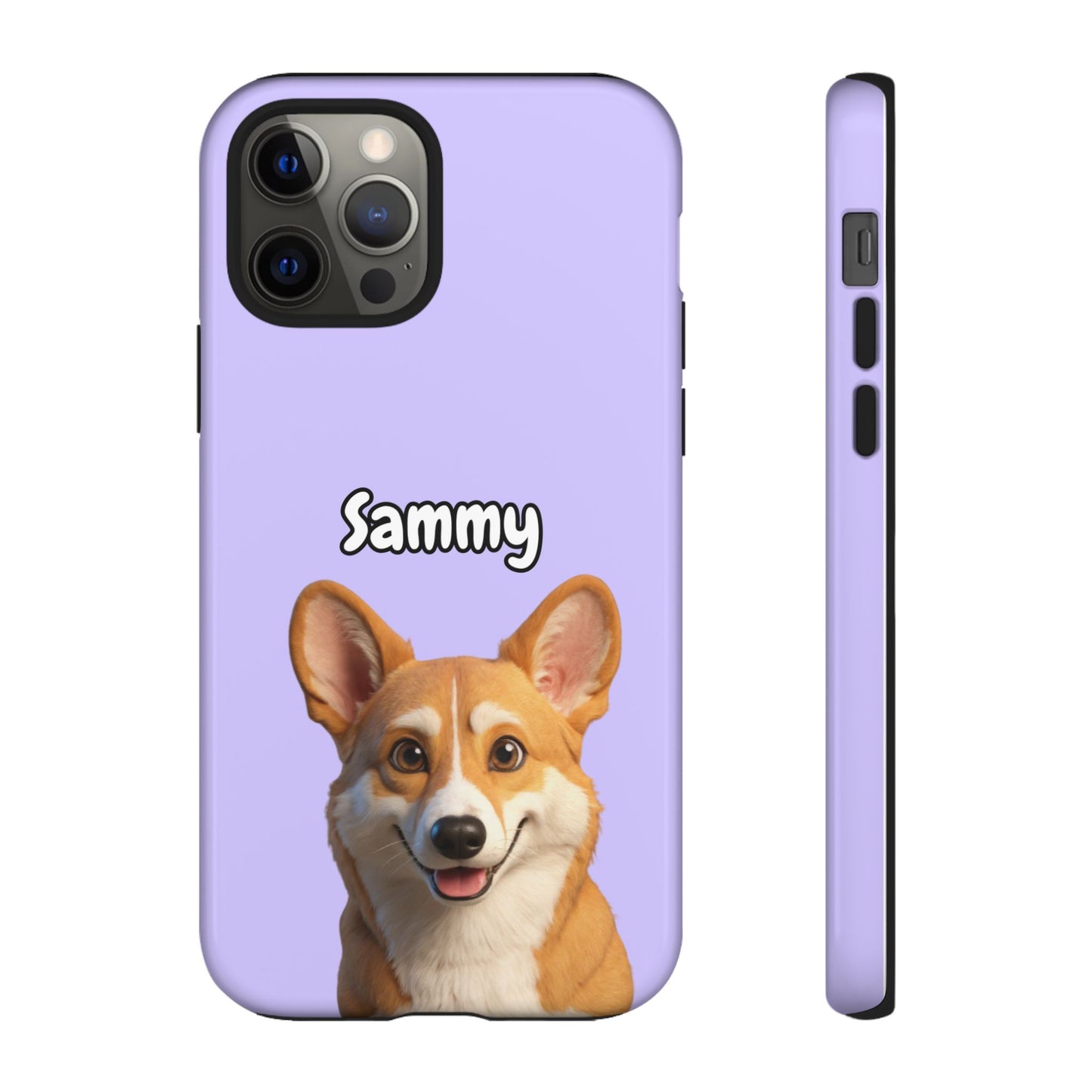 Custom Pet Portrait Tough iPhone Case - Purple