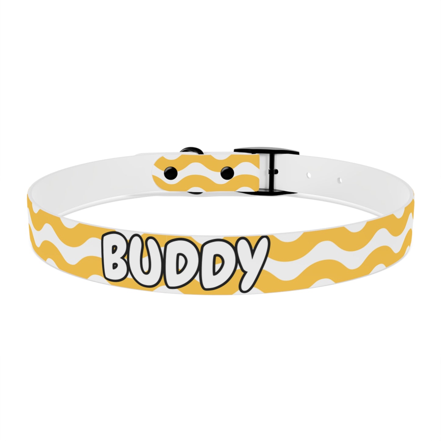 Custom Name Adjustable Pet Collar - Yellow