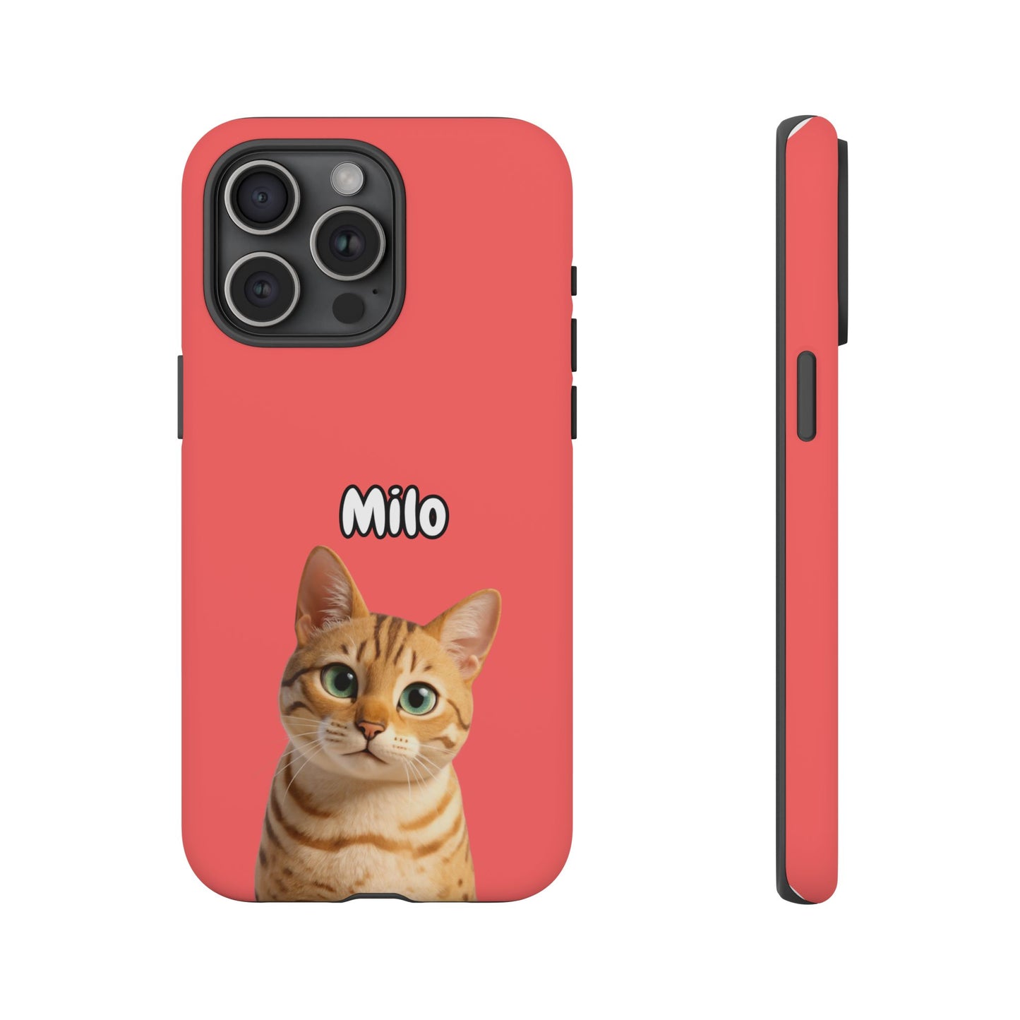 Custom Pet Portrait Tough iPhone Case - Pink