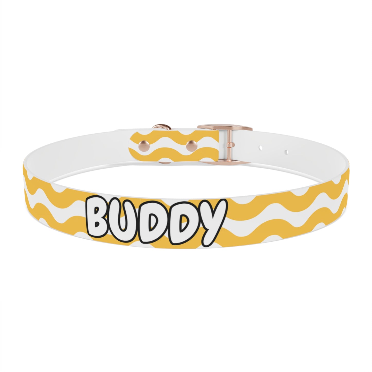 Custom Name Adjustable Pet Collar - Yellow