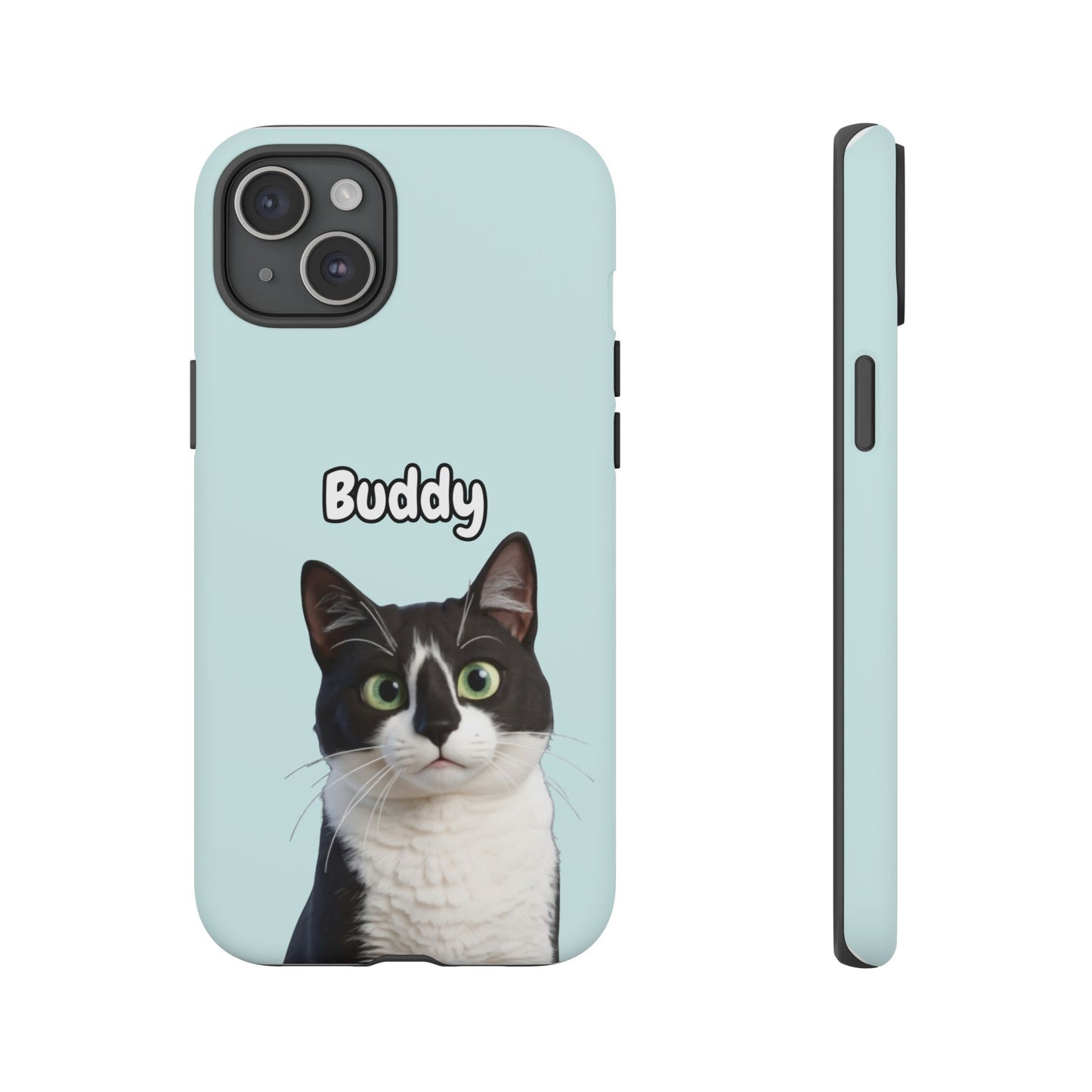 Custom Pet Portrait Tough iPhone Case - Teal