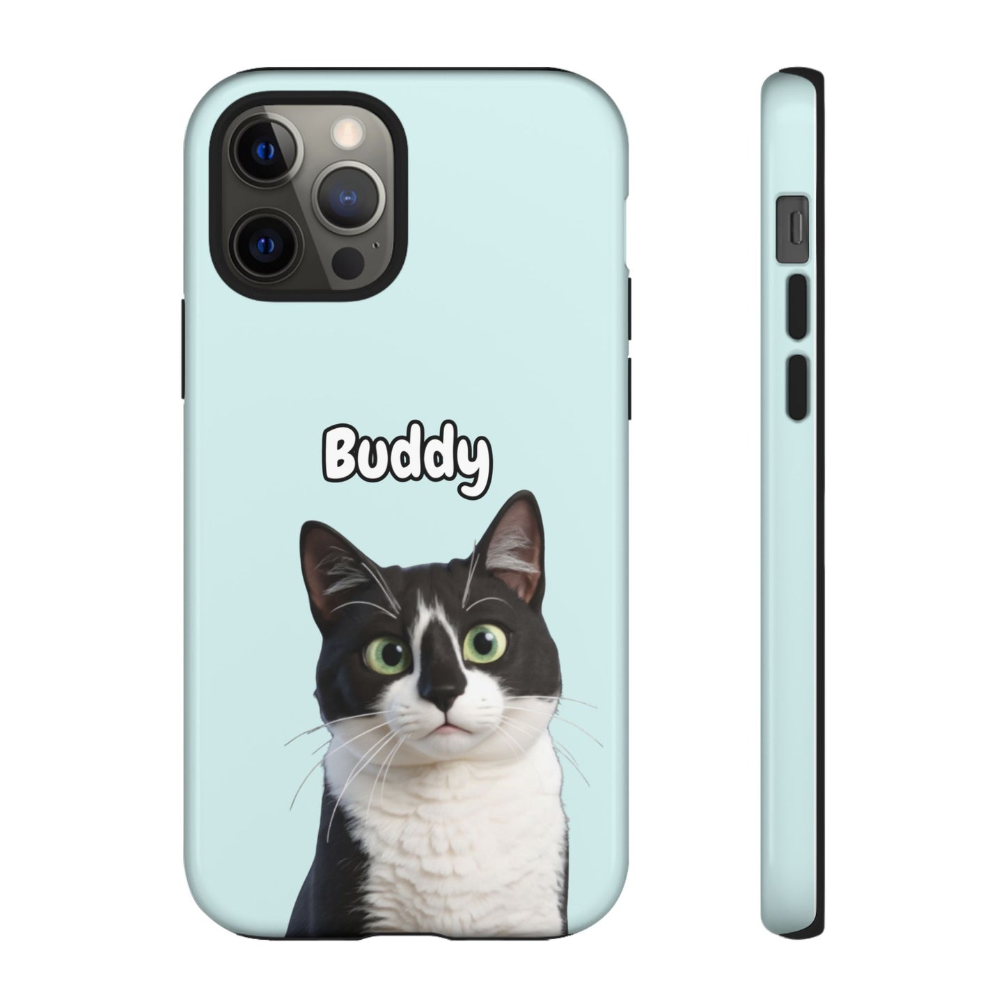 Custom Pet Portrait Tough iPhone Case - Teal