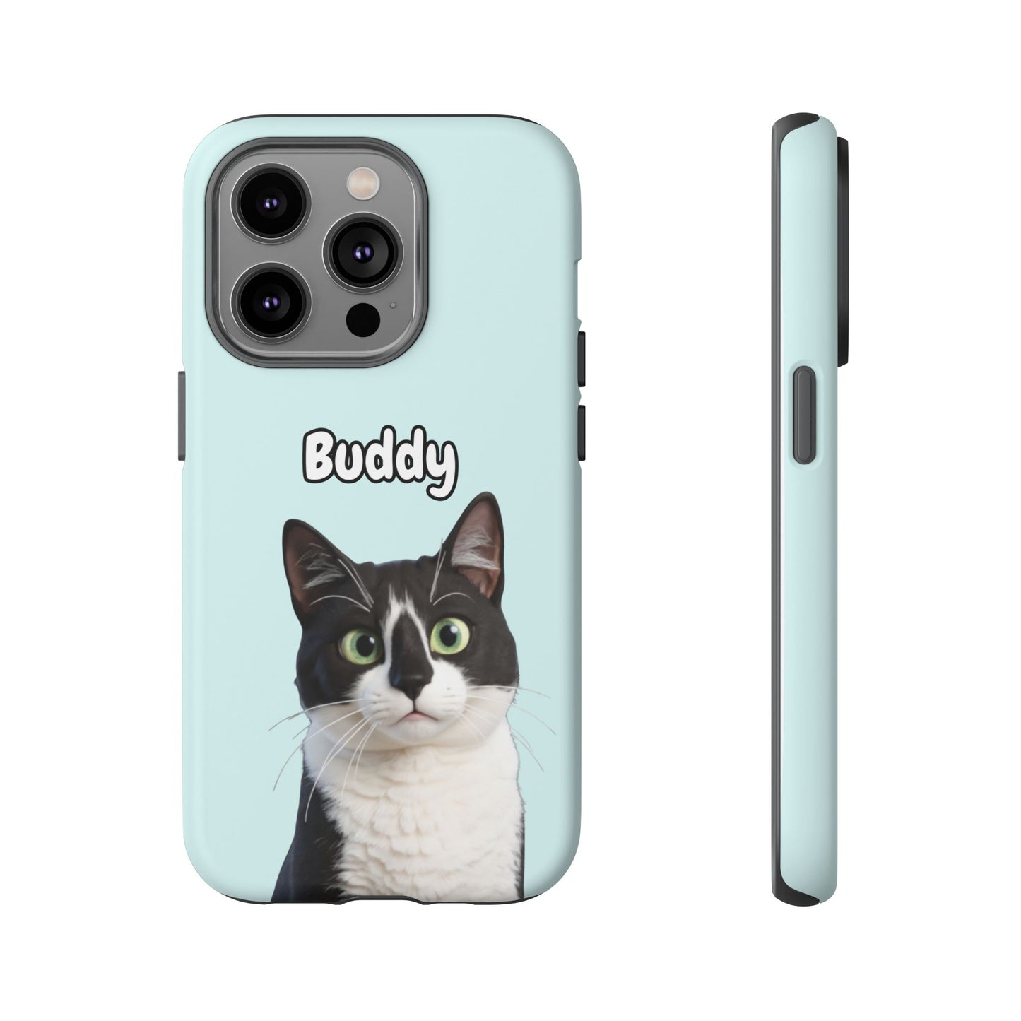 Custom Pet Portrait Tough iPhone Case - Teal