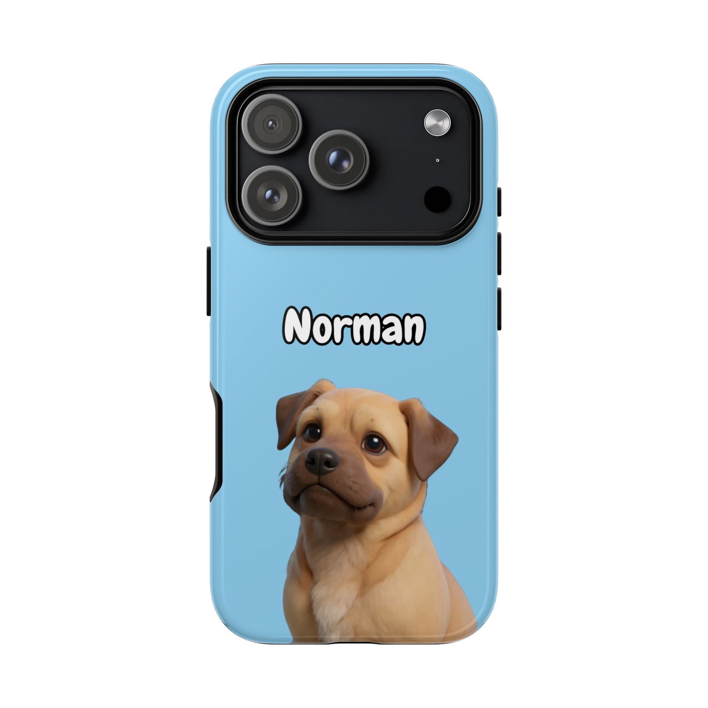 Custom Pet Portrait Tough iPhone Case - Blue
