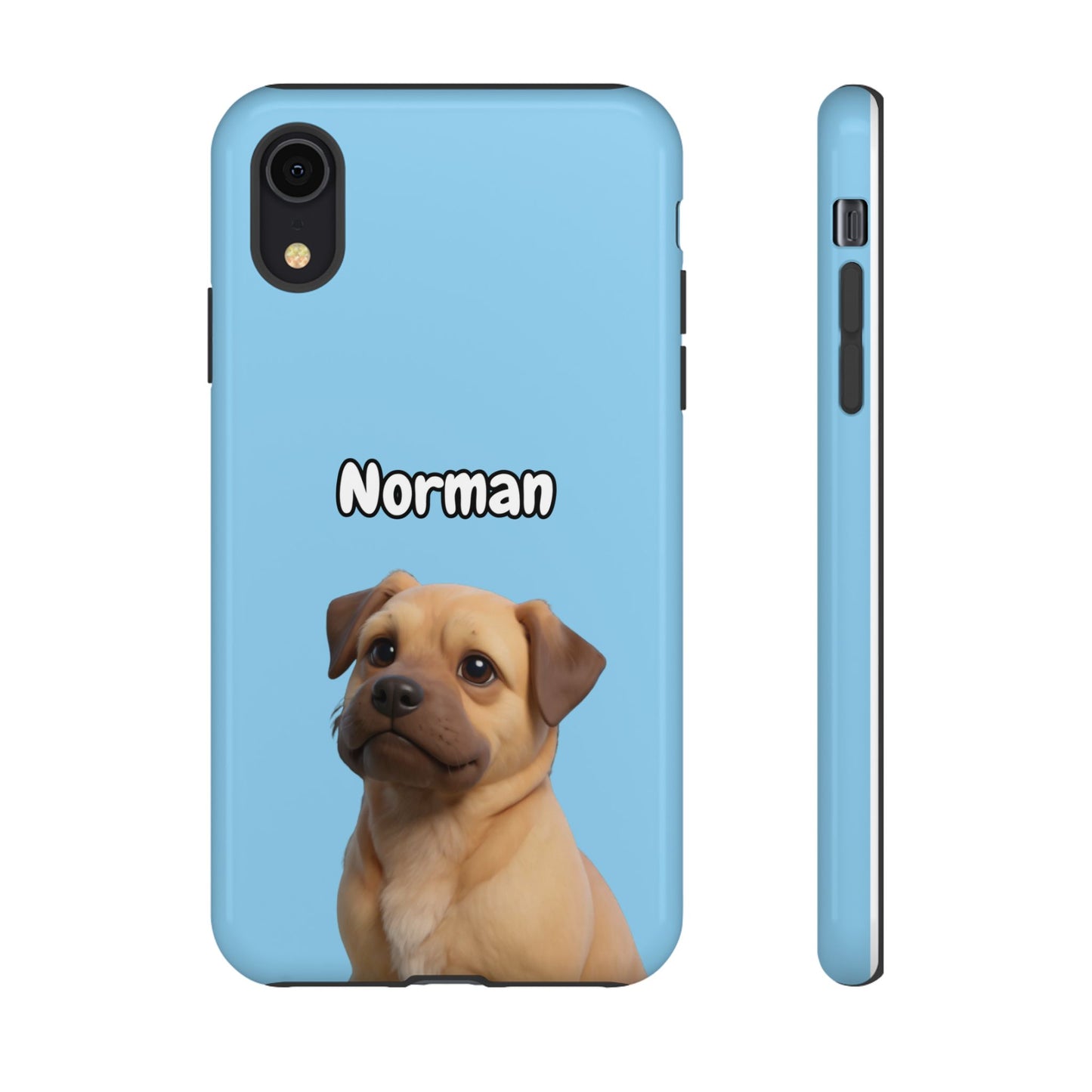 Custom Pet Portrait Tough iPhone Case - Blue