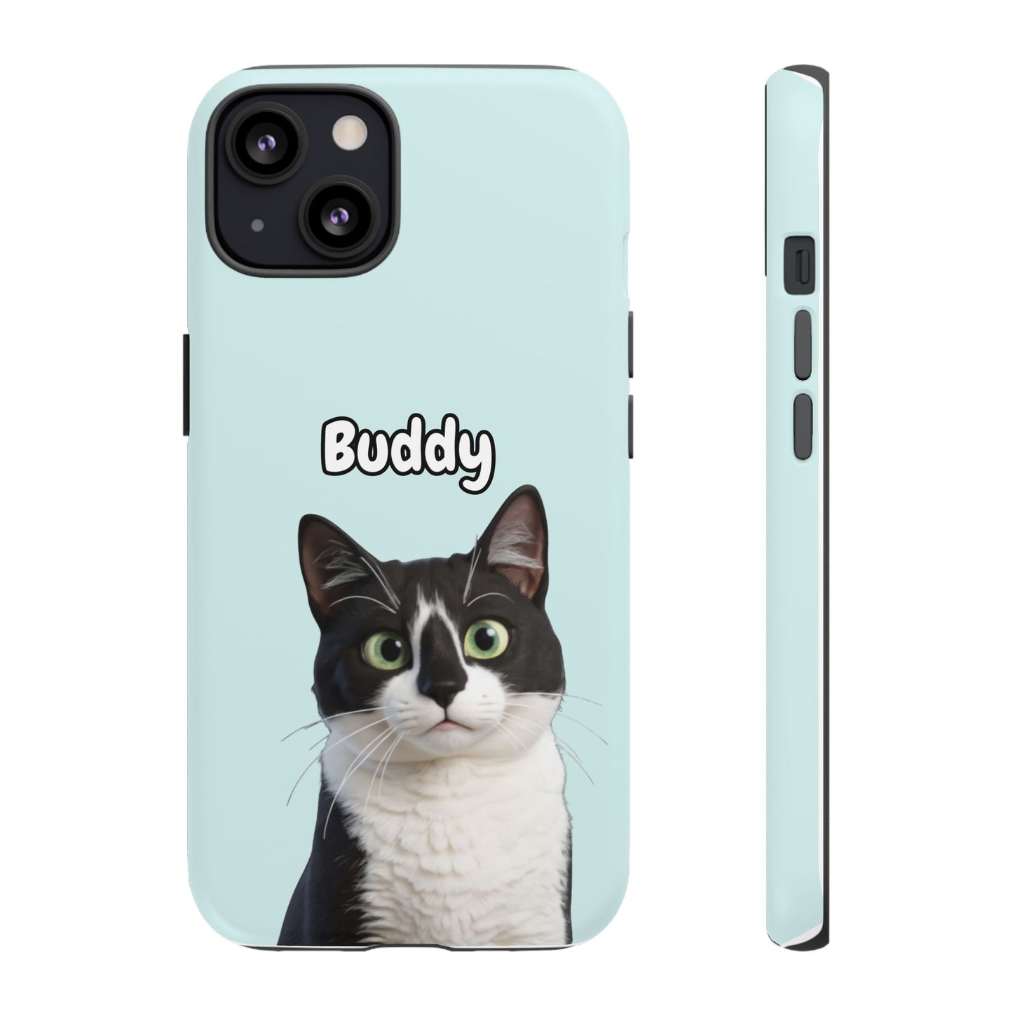 Custom Pet Portrait Tough iPhone Case - Teal