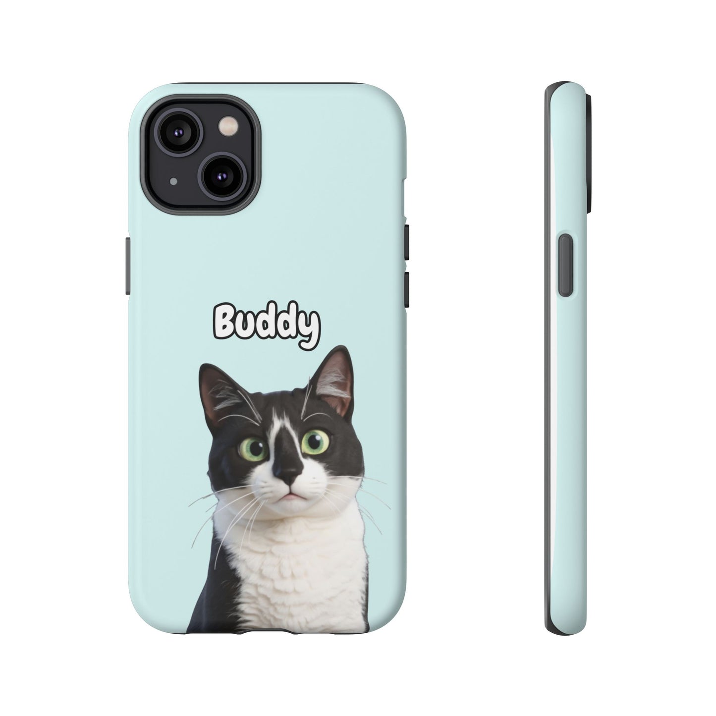 Custom Pet Portrait Tough iPhone Case - Teal