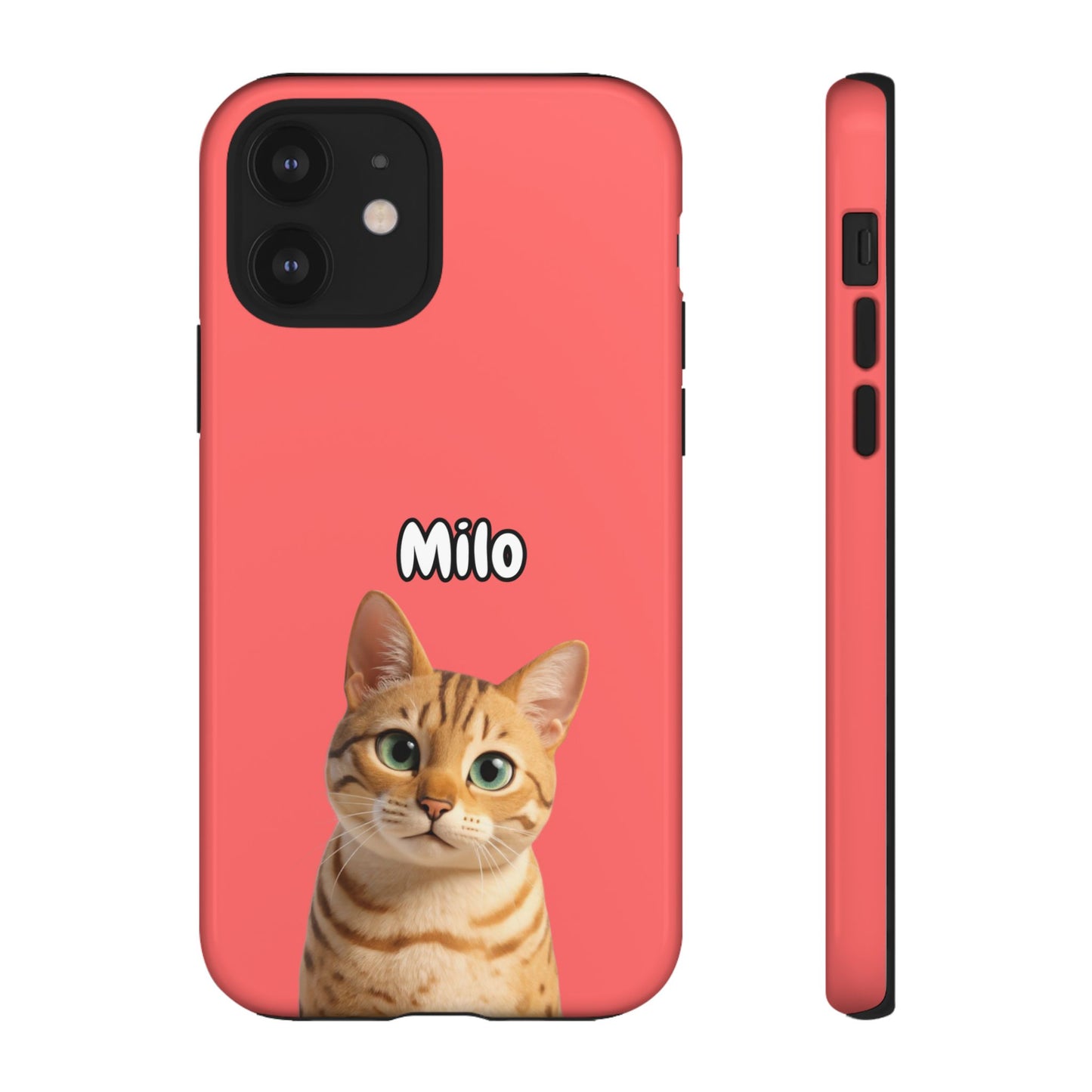 Custom Pet Portrait Tough iPhone Case - Pink
