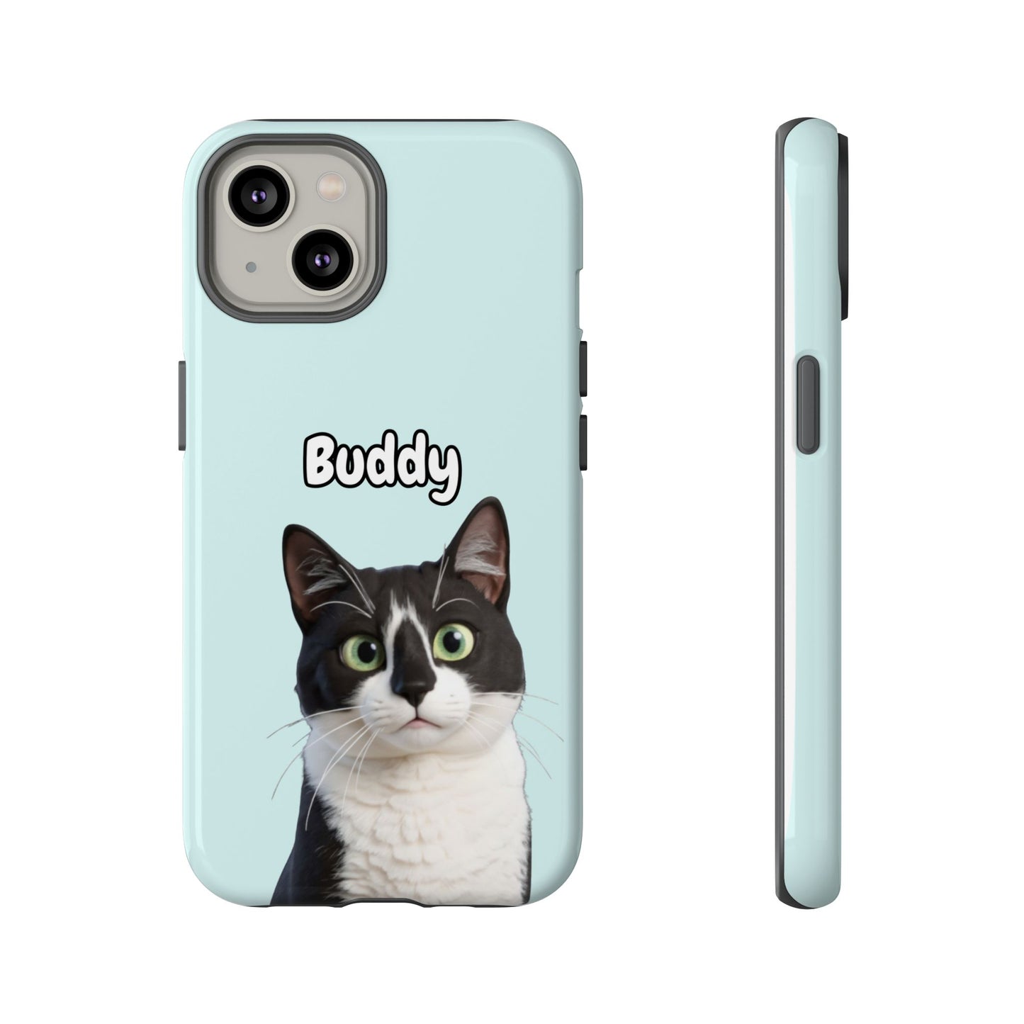 Custom Pet Portrait Tough iPhone Case - Teal