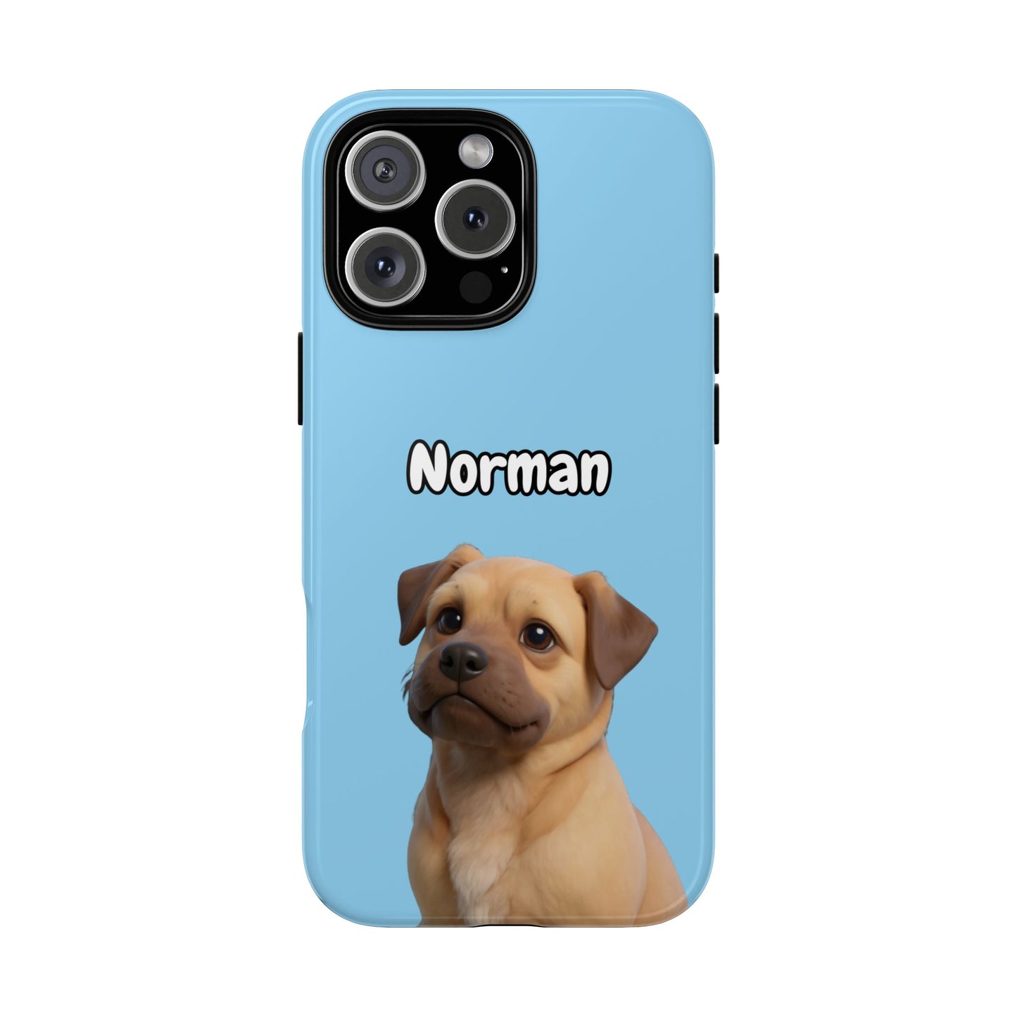 Custom Pet Portrait Tough iPhone Case - Blue