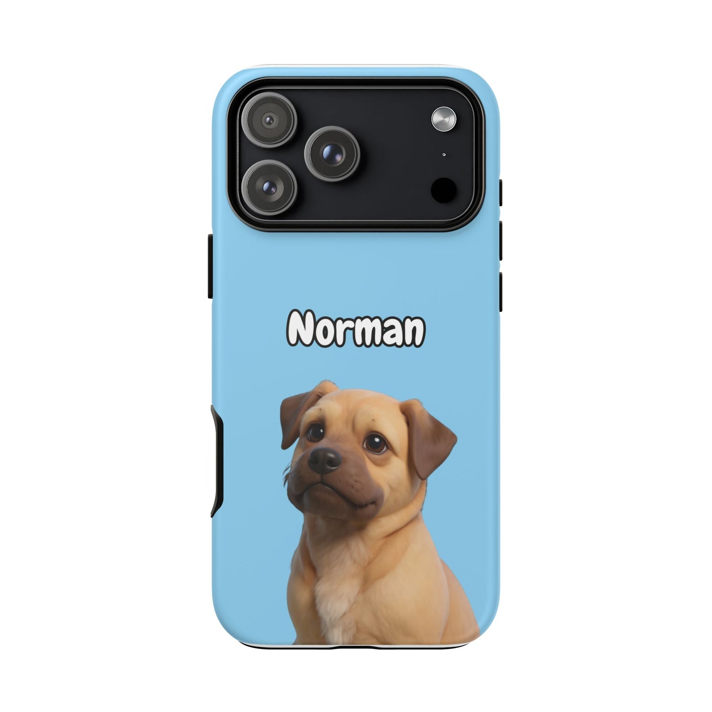 Custom Pet Portrait Tough iPhone Case - Blue