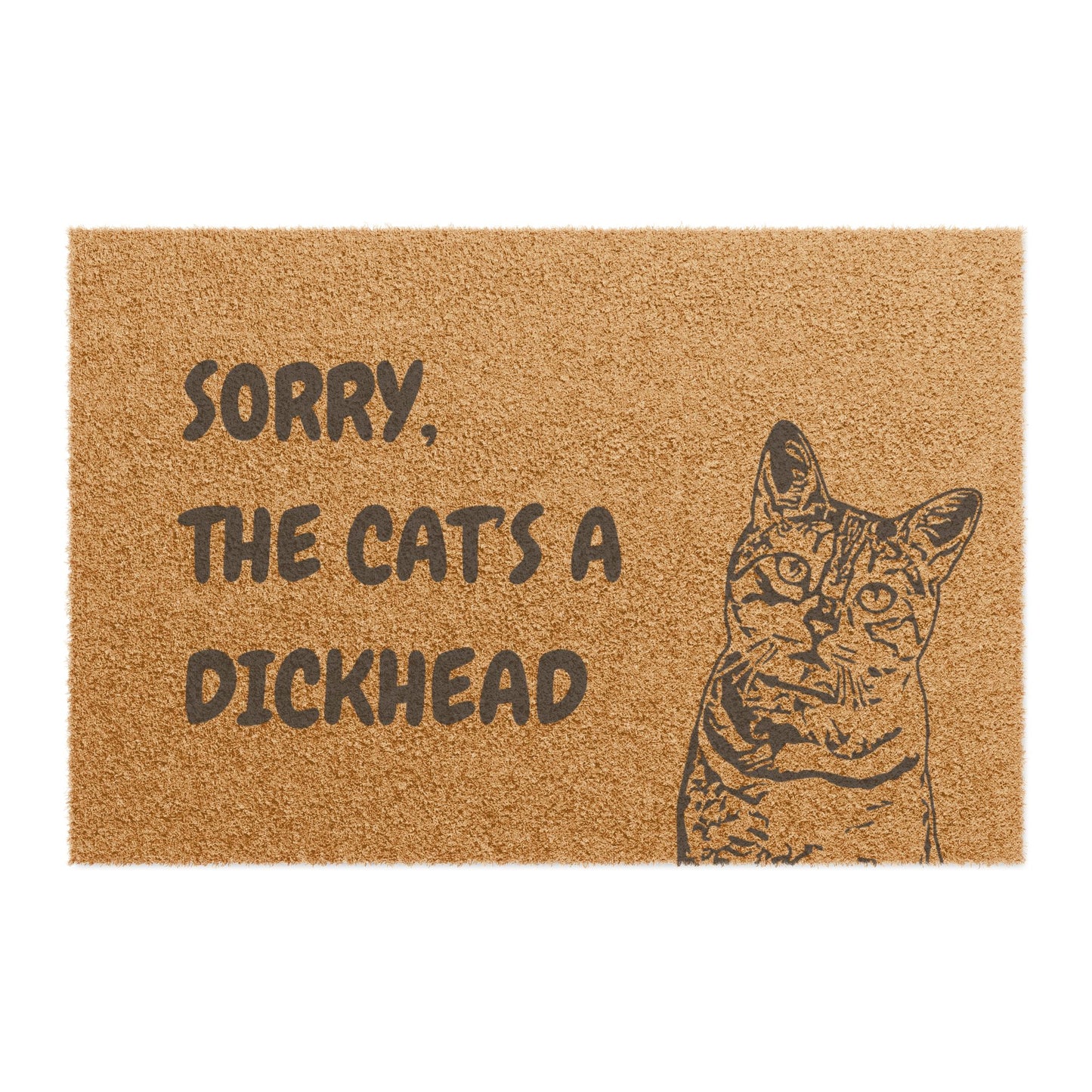 Funny Cat Doormat – “Sorry, the Cat’s a Dickhead” Welcome Mat | Pet Lover Gift, Cat Owner Home Decor, Funny Housewarming Gift, Outdoor Entry Mat