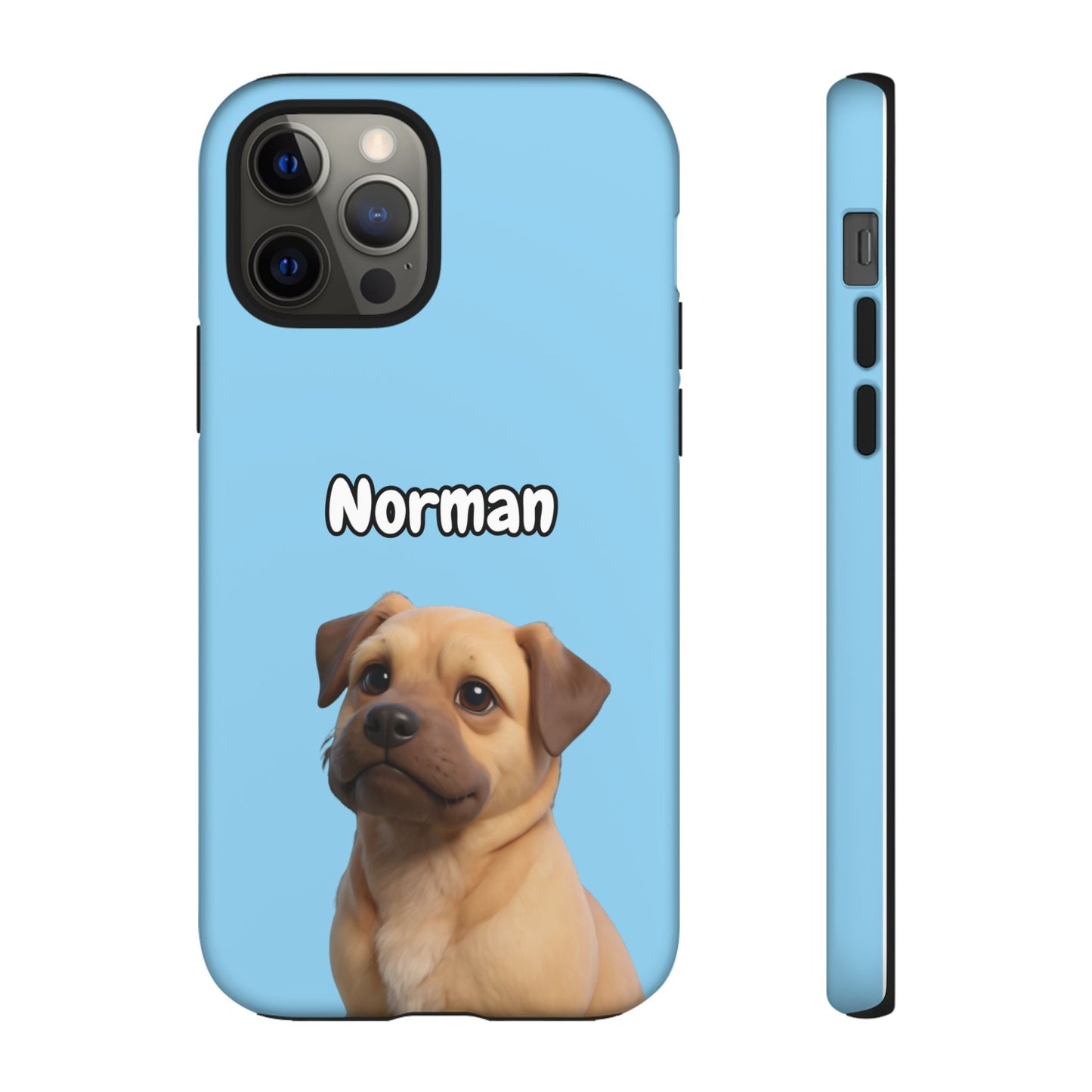 Custom Pet Portrait Tough iPhone Case - Blue