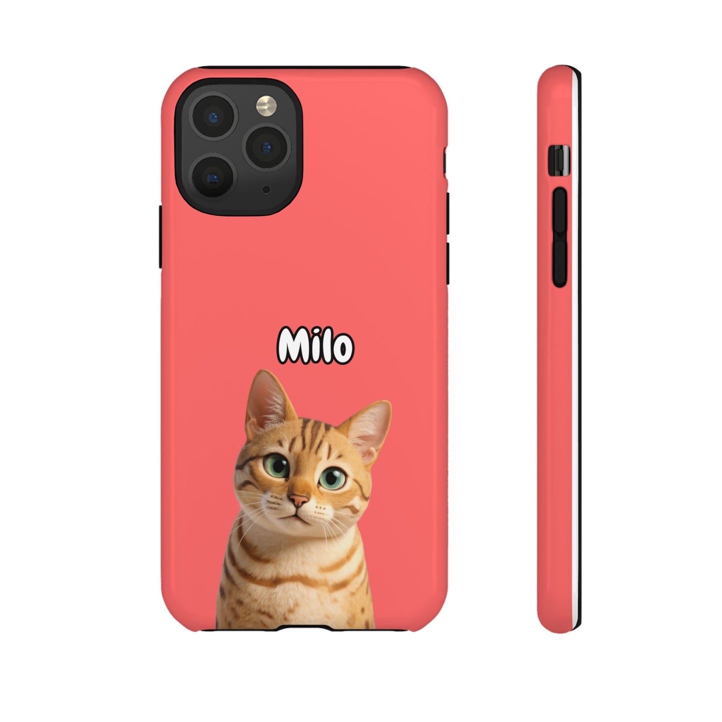 Custom Pet Portrait Tough iPhone Case - Pink