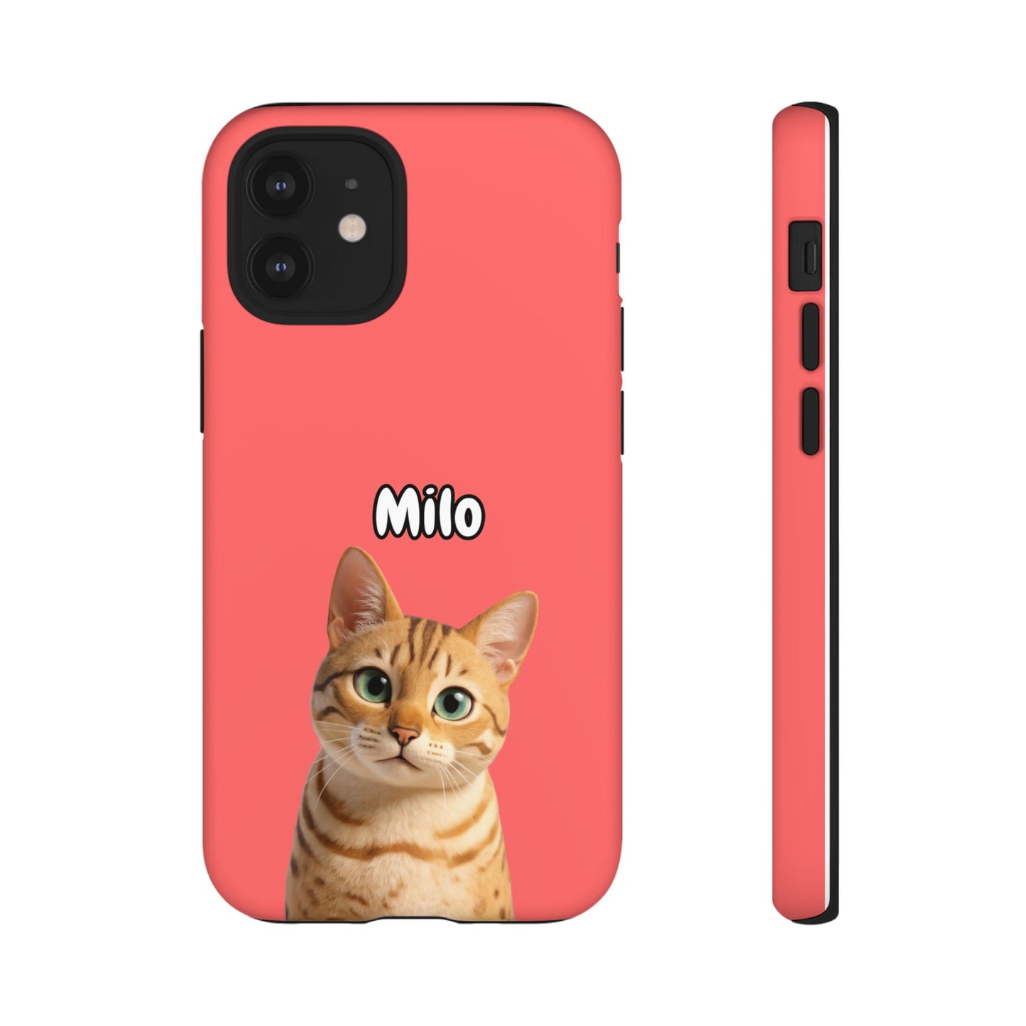 Custom Pet Portrait Tough iPhone Case - Pink
