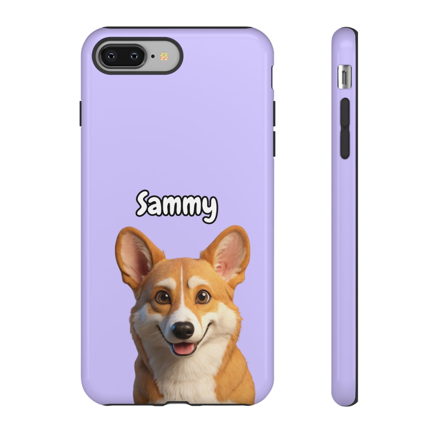 Custom Pet Portrait Tough iPhone Case - Purple
