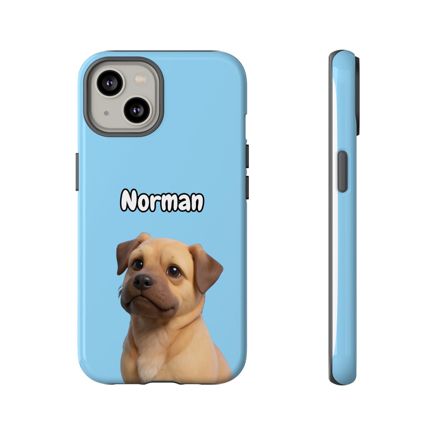 Custom Pet Portrait Tough iPhone Case - Blue