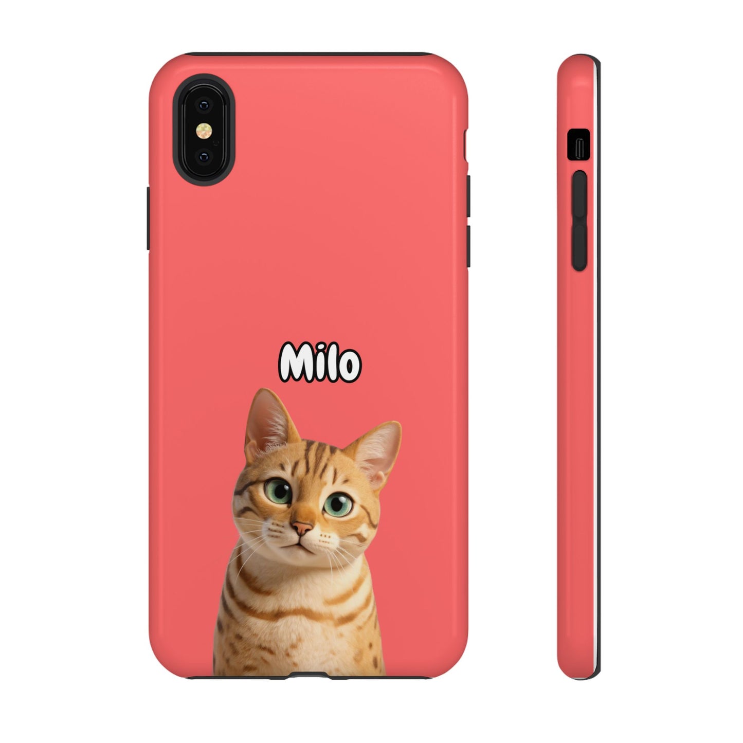 Custom Pet Portrait Tough iPhone Case - Pink
