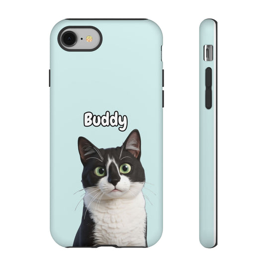 Custom Pet Portrait Tough iPhone Case - Teal