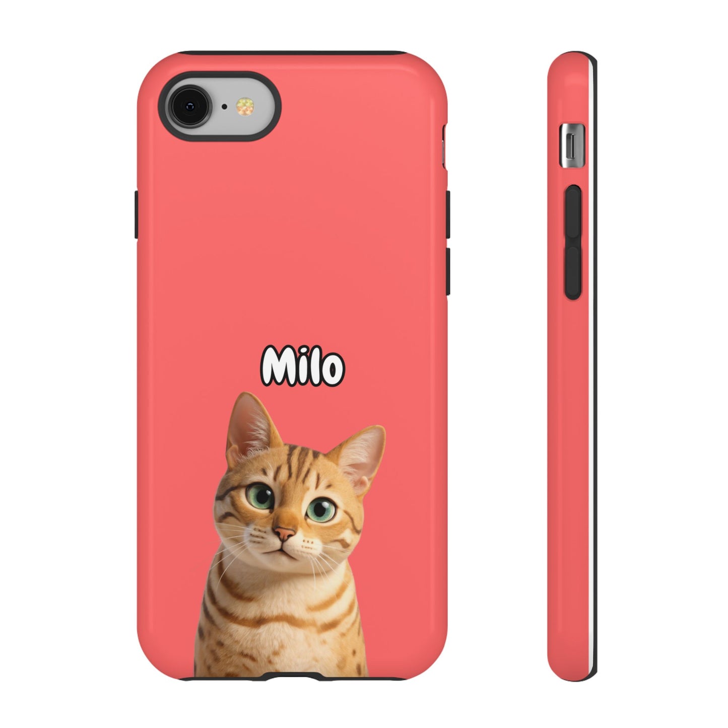 Custom Pet Portrait Tough iPhone Case - Pink