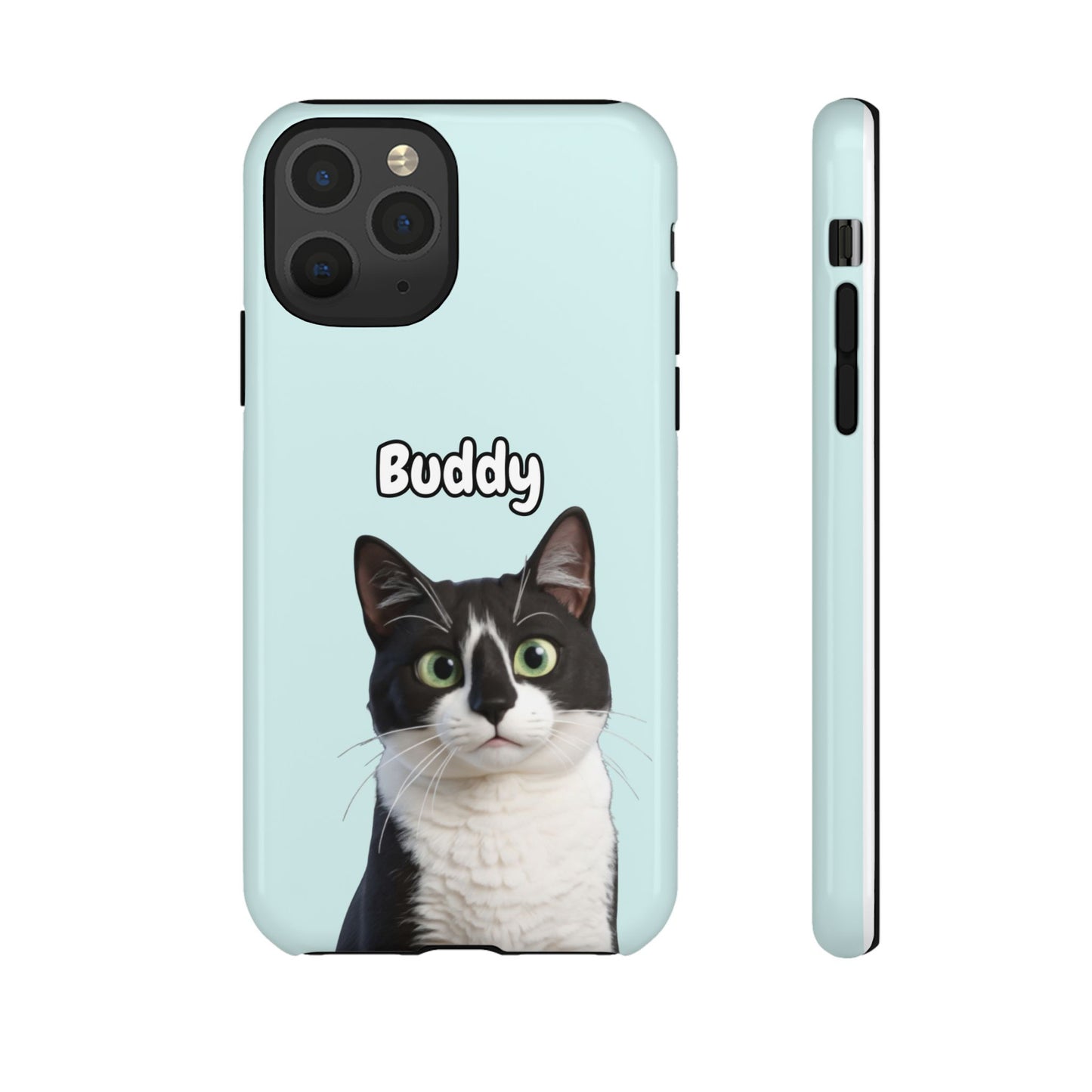 Custom Pet Portrait Tough iPhone Case - Teal