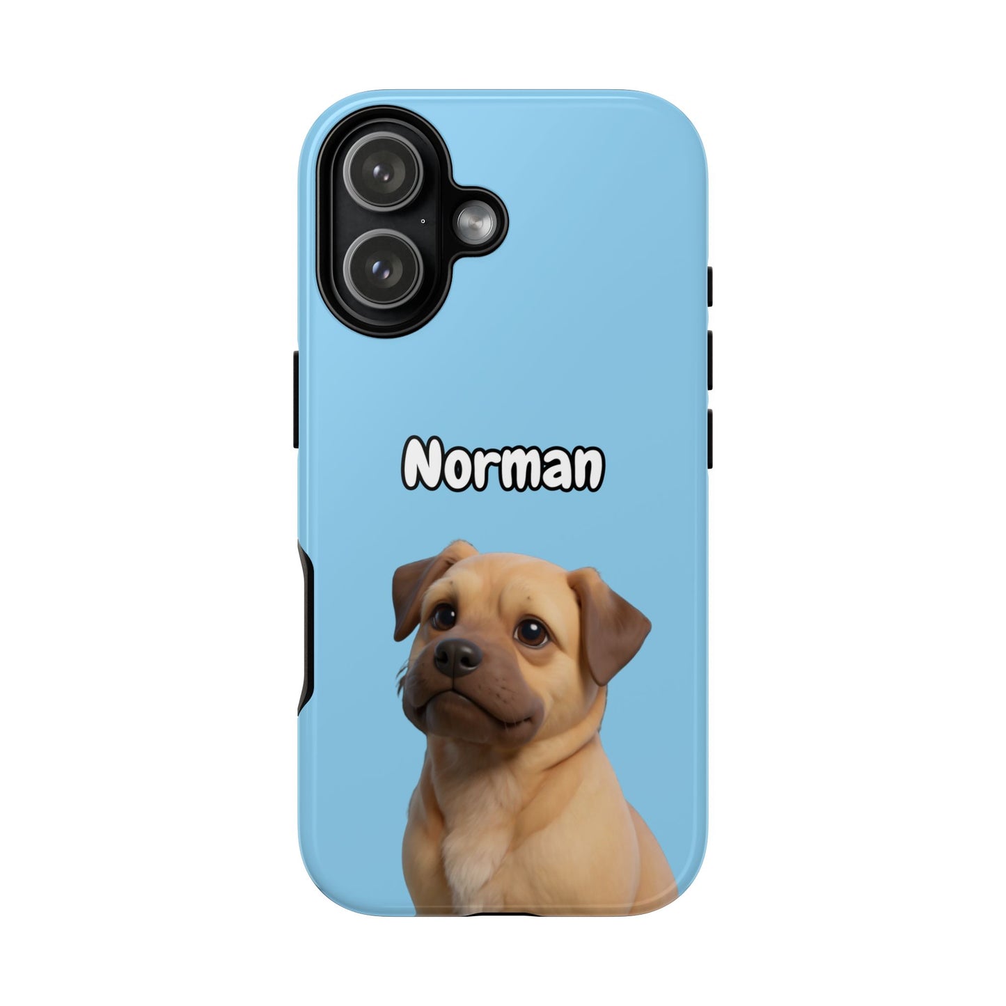 Custom Pet Portrait Tough iPhone Case - Blue