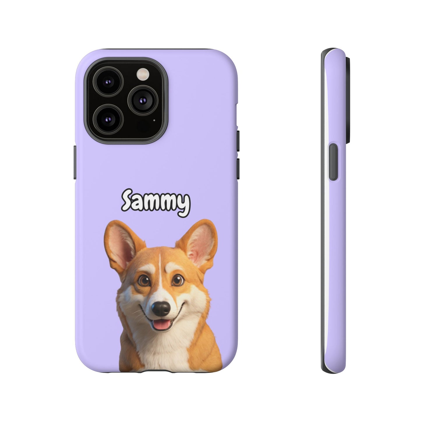 Custom Pet Portrait Tough iPhone Case - Purple