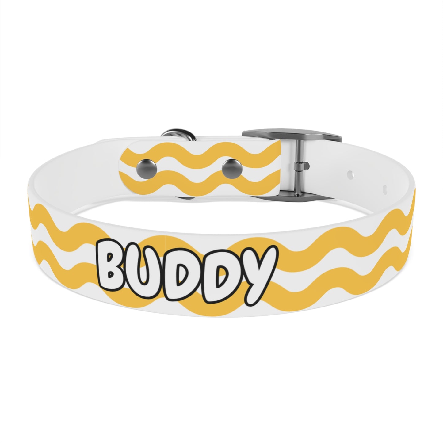 Custom Name Adjustable Pet Collar - Yellow
