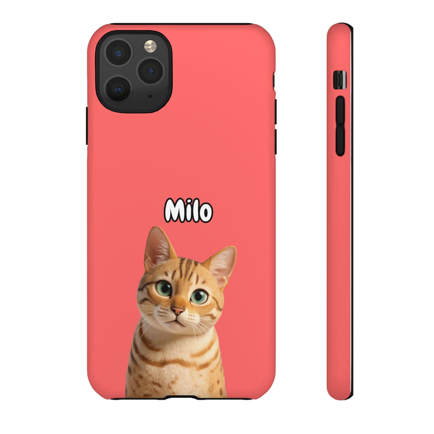 Custom Pet Portrait Tough iPhone Case - Pink