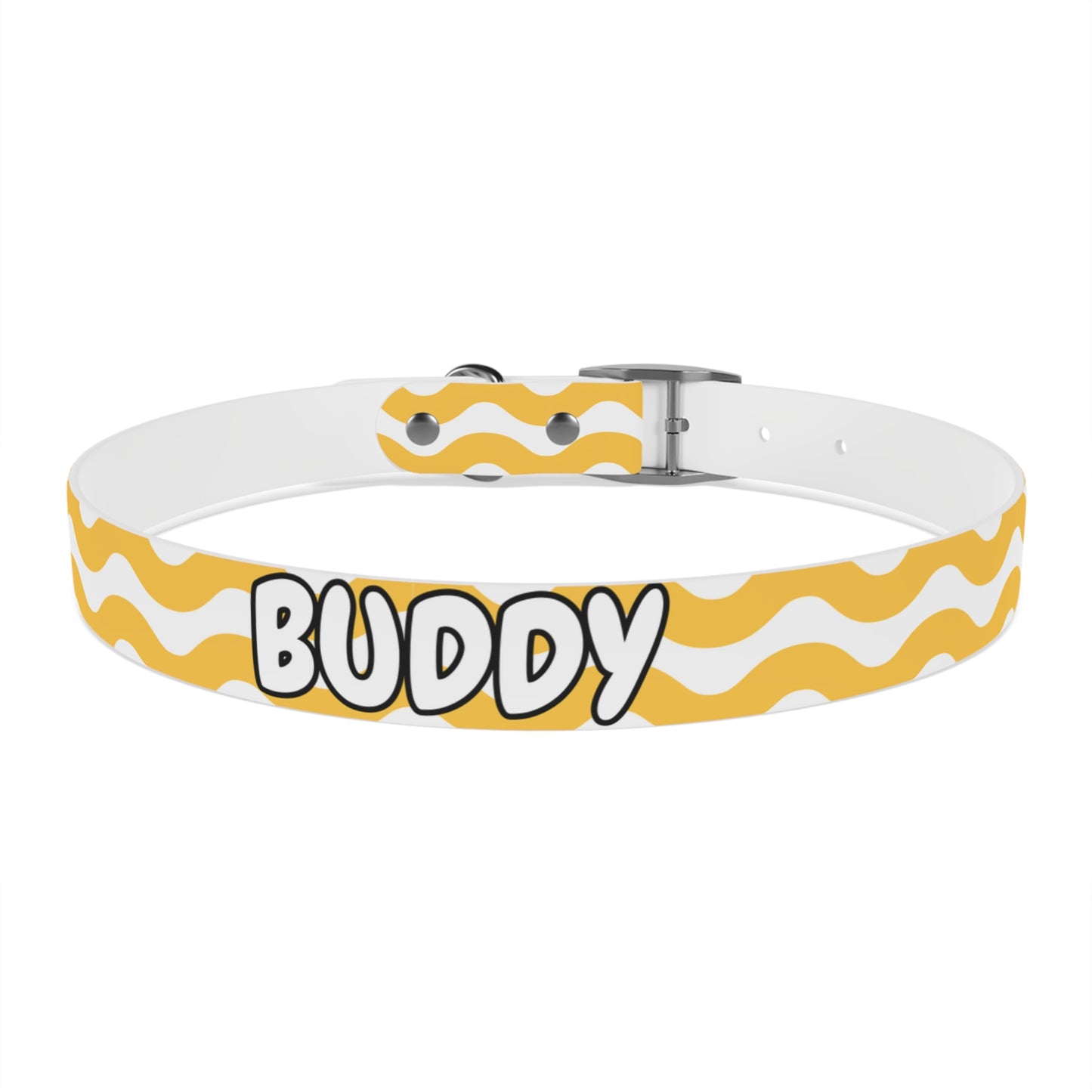 Custom Name Adjustable Pet Collar - Yellow